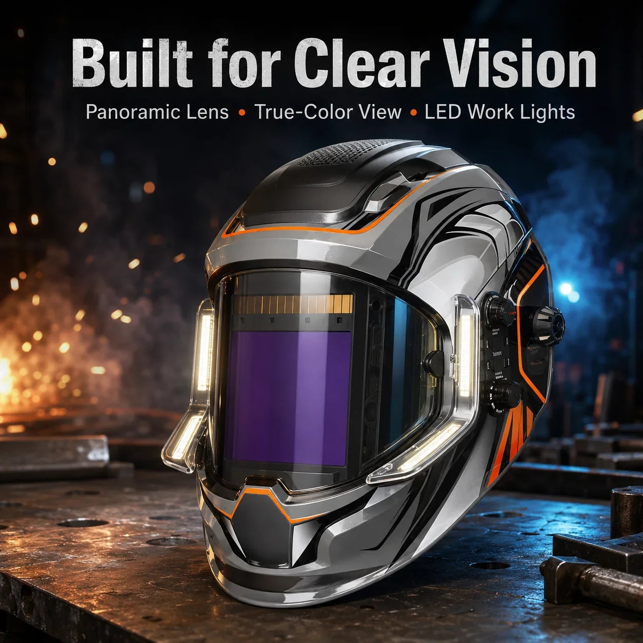 Workshop-Ready Panoramic Auto Darkening Welding Helmet