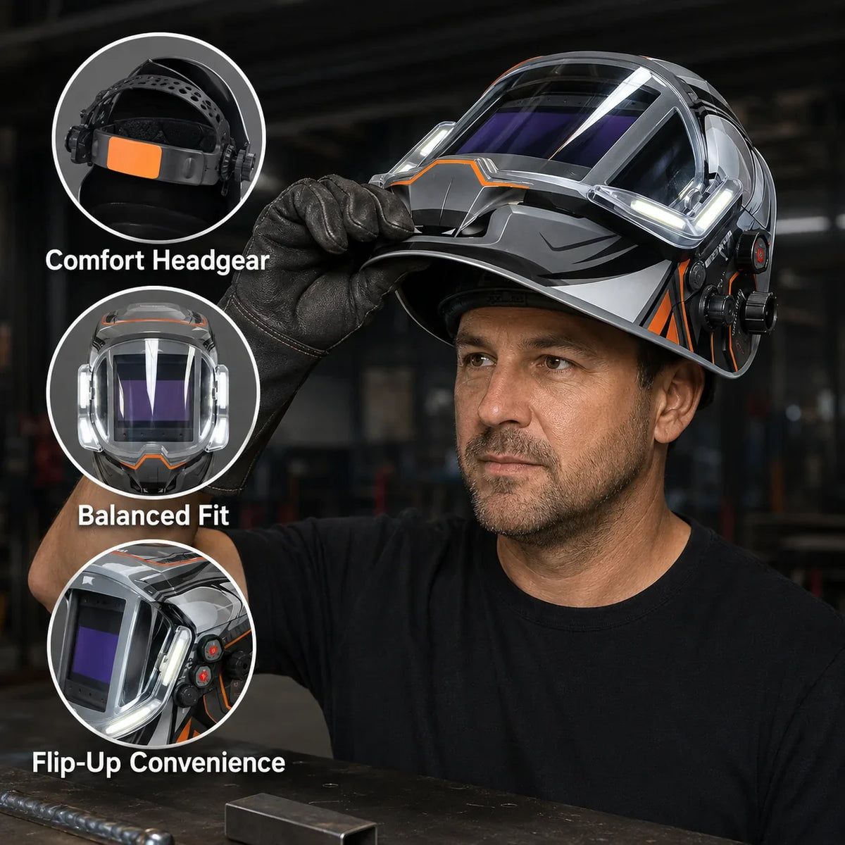 Workshop-Ready Panoramic Auto Darkening Welding Helmet