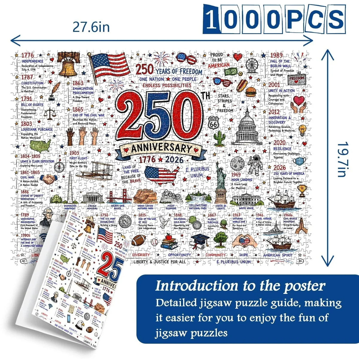 Hands-On Patriotic America Jigsaw Puzzle 1000 Pieces for Creative Play