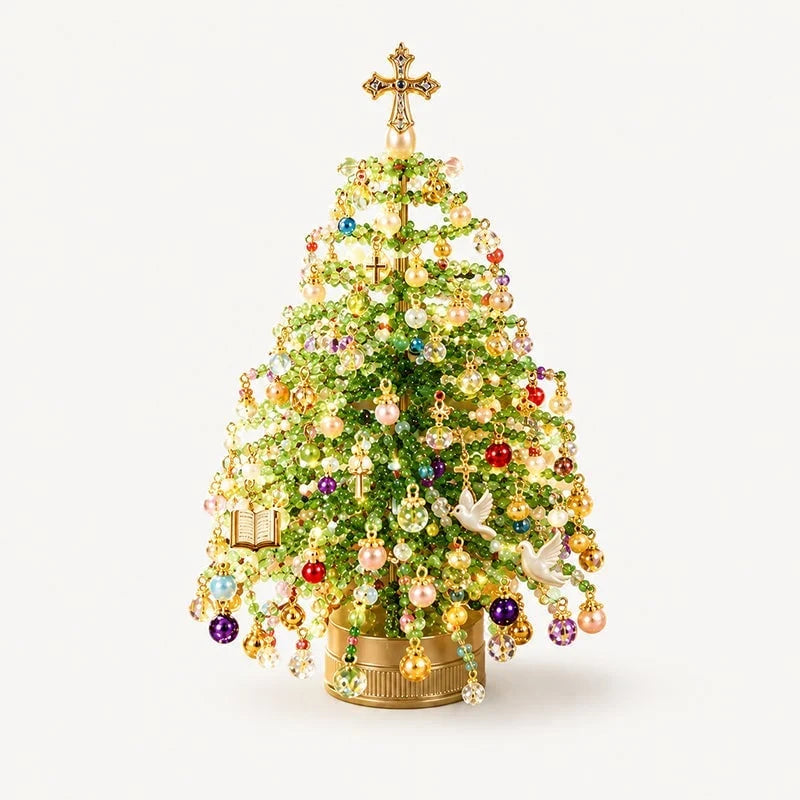 Hands-On Mini Tabletop DIY Beaded Tree Craft Kit – Handmade Holiday