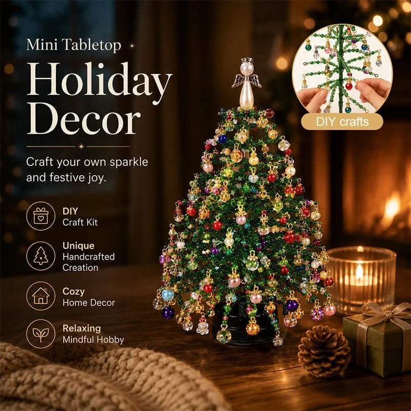 Hands-On Mini Tabletop DIY Beaded Tree Craft Kit – Handmade Holiday