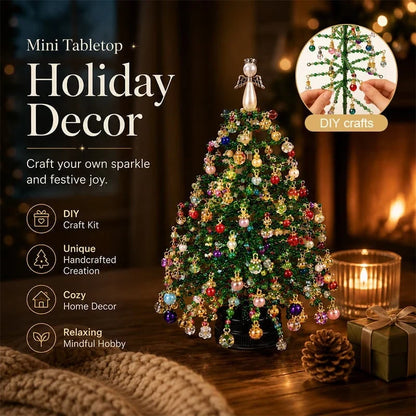 Hands-On Mini Tabletop DIY Beaded Tree Craft Kit – Handmade Holiday