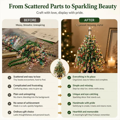 Hands-On Mini Tabletop DIY Beaded Tree Craft Kit – Handmade Holiday