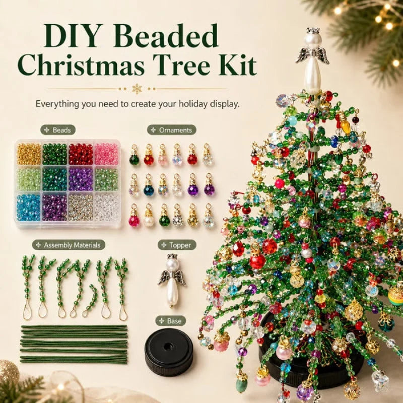 Hands-On Mini Tabletop DIY Beaded Tree Craft Kit – Handmade Holiday