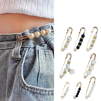 Vehicle-Ready 6-Piece Pearl Brooch Pin Set - Decorative Mixed-Style