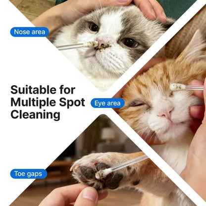 Alcohol-Free Pet Ear Cleaning Swabs, 100-Pack for Dogs and Cats