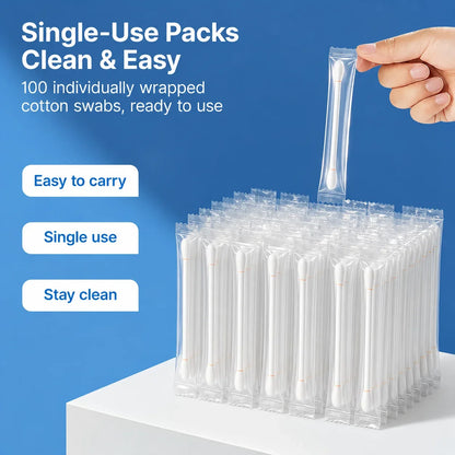 Alcohol-Free Pet Ear Cleaning Swabs, 100-Pack for Dogs and Cats