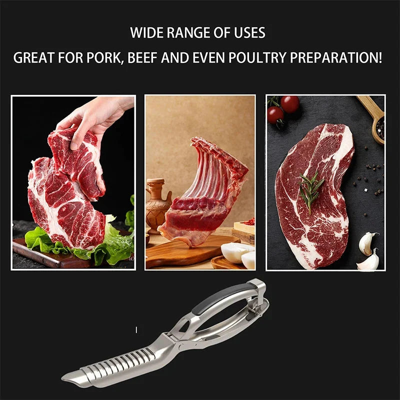 Purpose-Built Stainless Steel BBQ Rib Skinner for Everyday Use