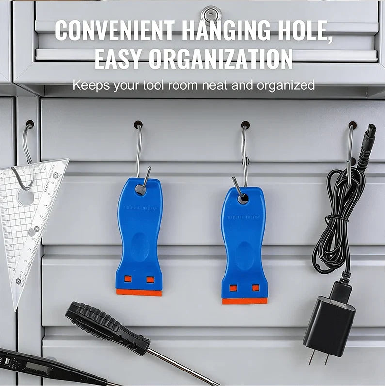 Plastic Razor-Blade Scraper with Ergonomic Handle and Spare Blades