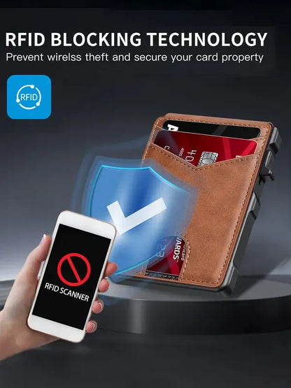 Vehicle-Ready RFID Blocking Minimalist Pop-Up Wallet – One-Second
