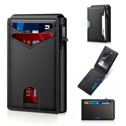 Vehicle-Ready RFID Blocking Minimalist Pop-Up Wallet – One-Second