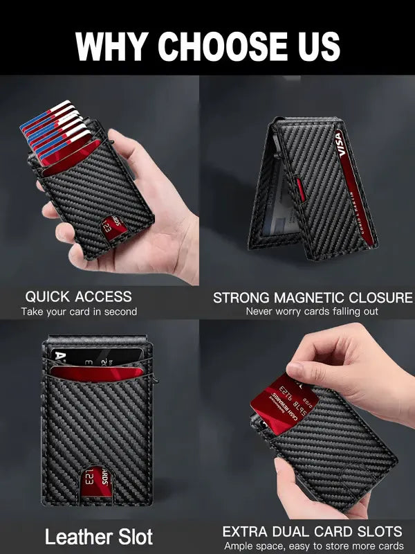 Vehicle-Ready RFID Blocking Minimalist Pop-Up Wallet – One-Second