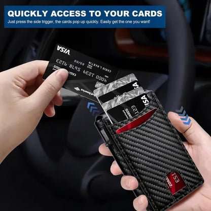 Vehicle-Ready RFID Blocking Minimalist Pop-Up Wallet – One-Second