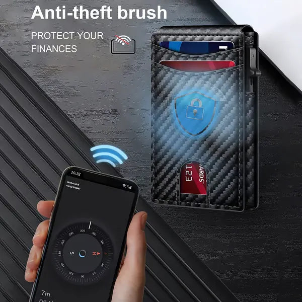 Vehicle-Ready RFID Blocking Minimalist Pop-Up Wallet – One-Second