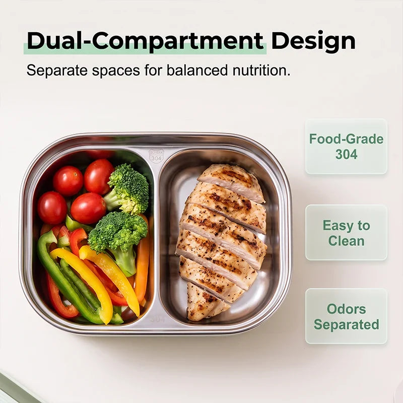 Practical Portable Electric Heated Lunch Box Water- Food