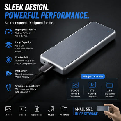 Purpose-Built Portable External SSD – Protect Your Photos, Videos &