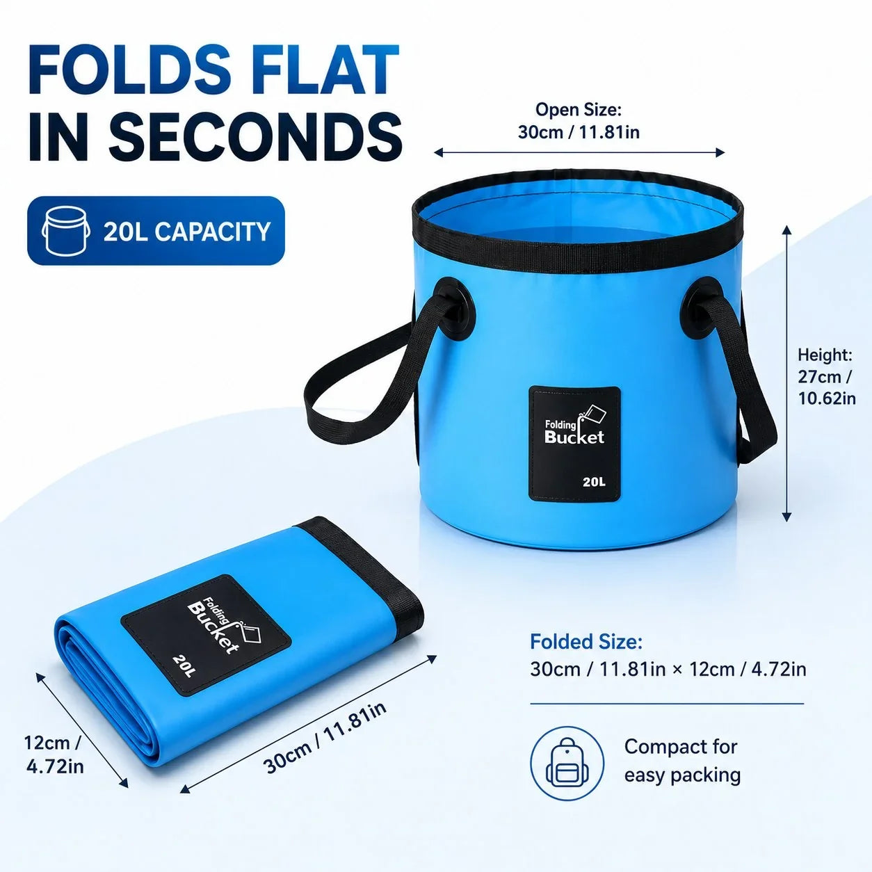 Space-Saving Portable Folding Water Storage BucketYour Go‐Anywhere