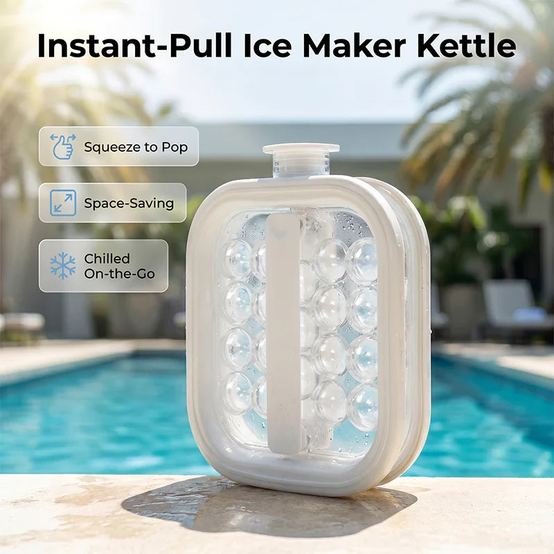 Collapsible Pull-Release Kettle Mold for Round Ice