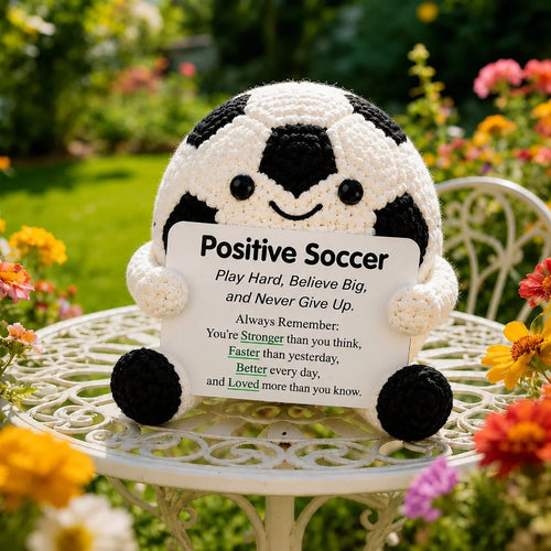 Purpose-Built Positive Soccer Buddy – Handmade Crochet Encouragement