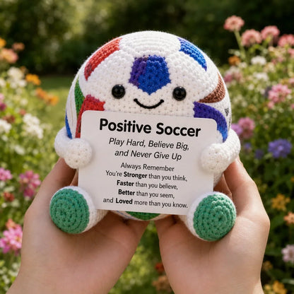 Purpose-Built Positive Soccer Buddy – Handmade Crochet Encouragement
