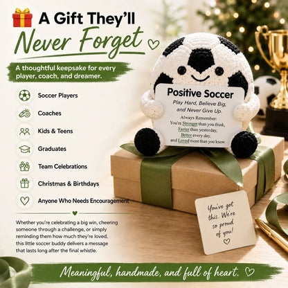 Purpose-Built Positive Soccer Buddy – Handmade Crochet Encouragement