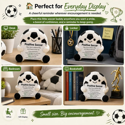 Purpose-Built Positive Soccer Buddy – Handmade Crochet Encouragement