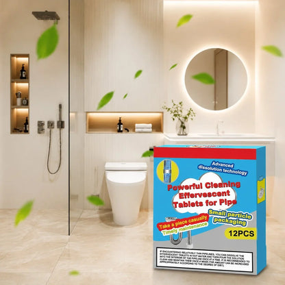 Easy-Care Powerful Cleaning Effervescent Tablets for Pipe, Fast