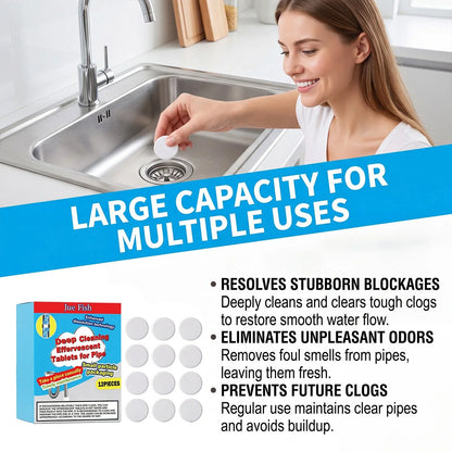 Easy-Care Powerful Cleaning Effervescent Tablets for Pipe, Fast