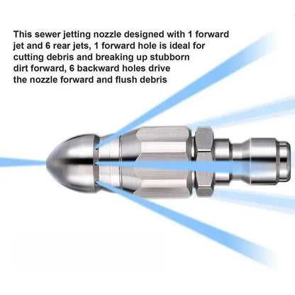 Easy-Care Powerful Stainless Steel Sewer Jetter Nozzle – Up to 5000