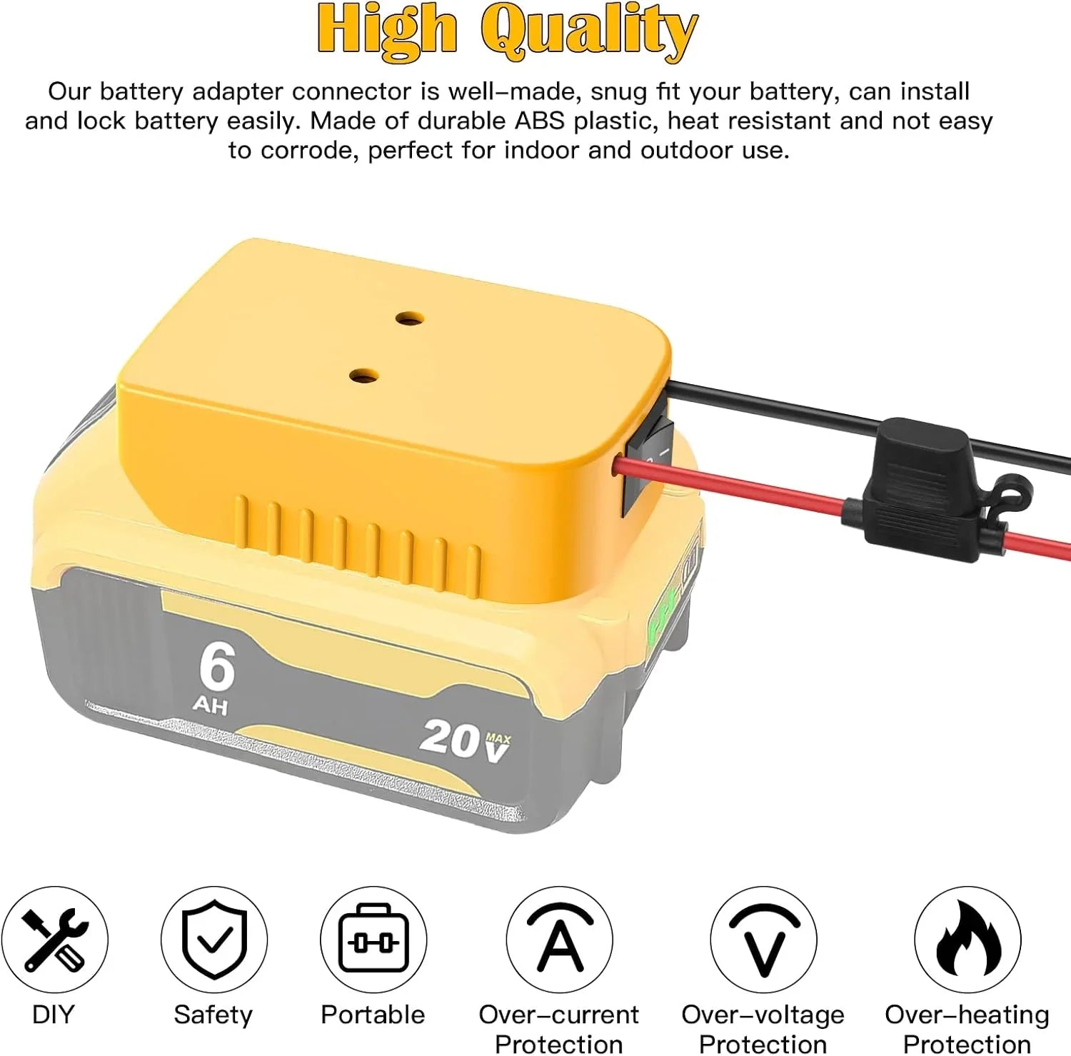 DeWalt 20V Battery Adapter Kit for Power Wheels Conversion