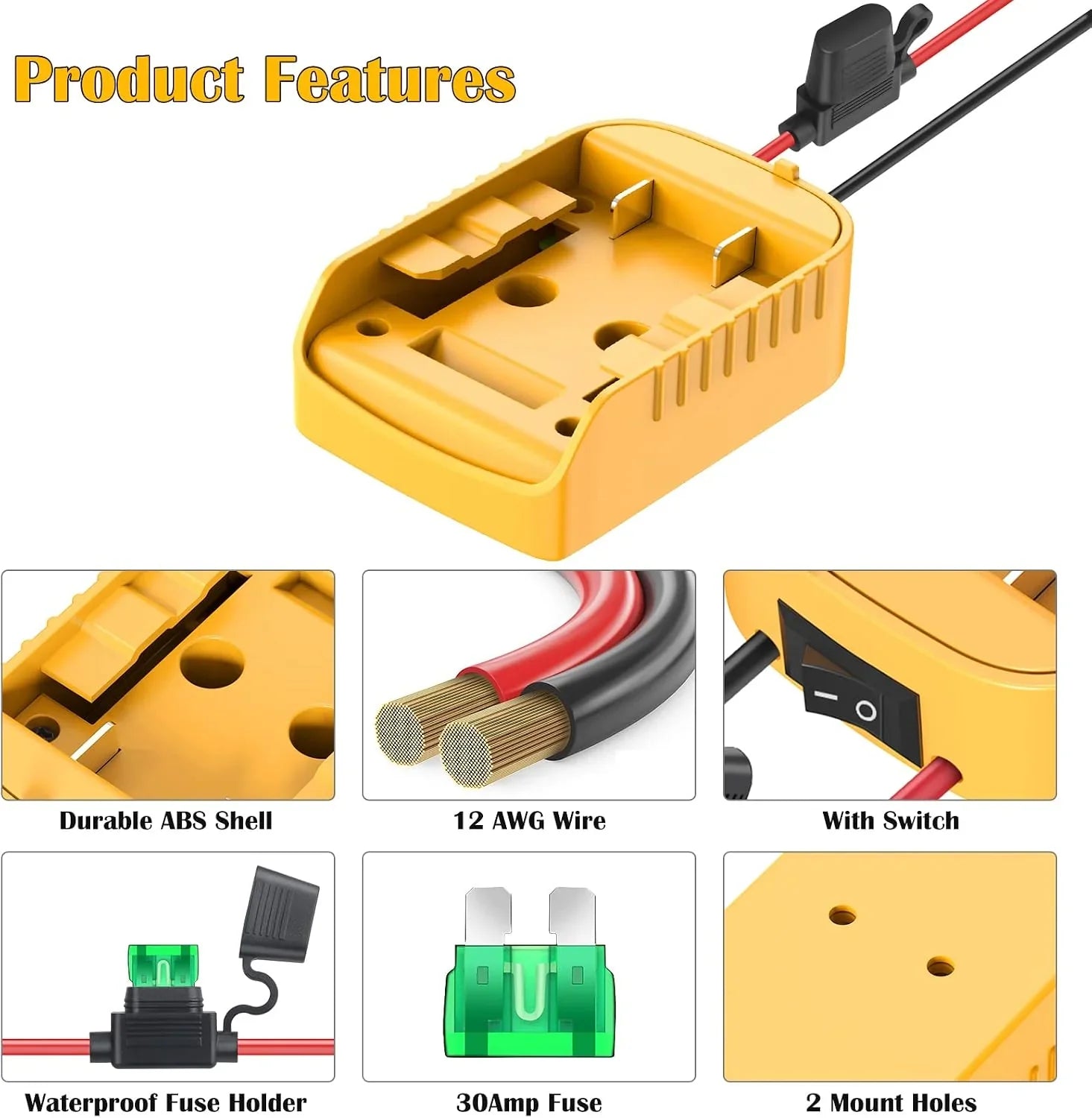 DeWalt 20V Battery Adapter Kit for Power Wheels Conversion