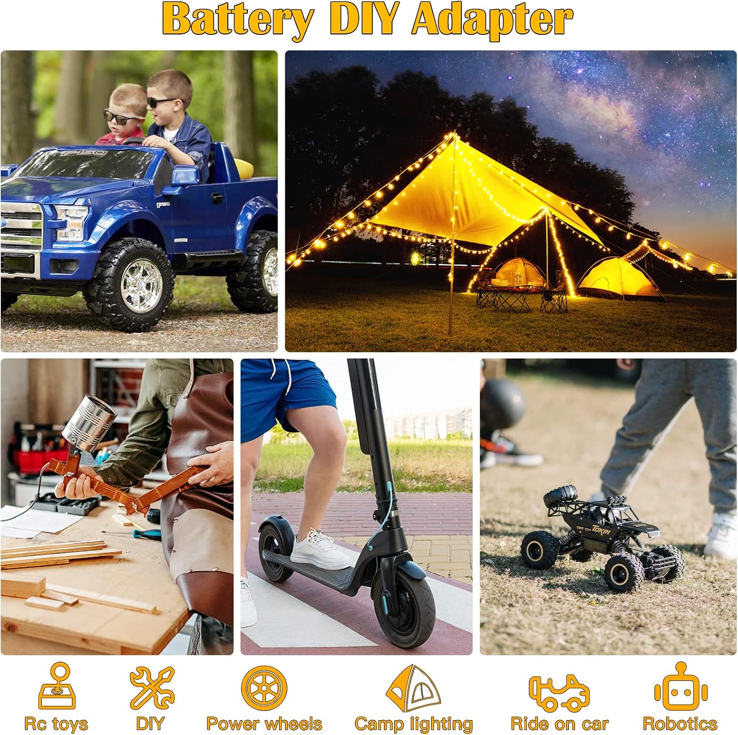 DeWalt 20V Battery Adapter Kit for Power Wheels Conversion