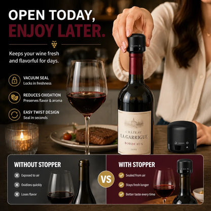 Airtight Vacuum Stopper for Preserving Open Wine