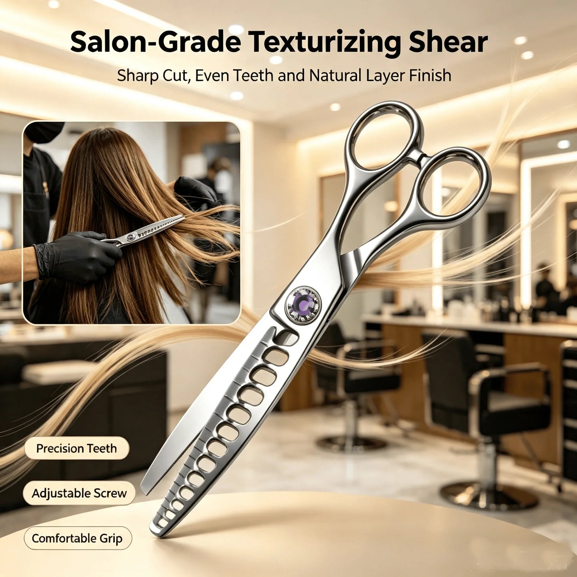 Purpose-Built Professional Hair Texturizing Thinning Scissors
