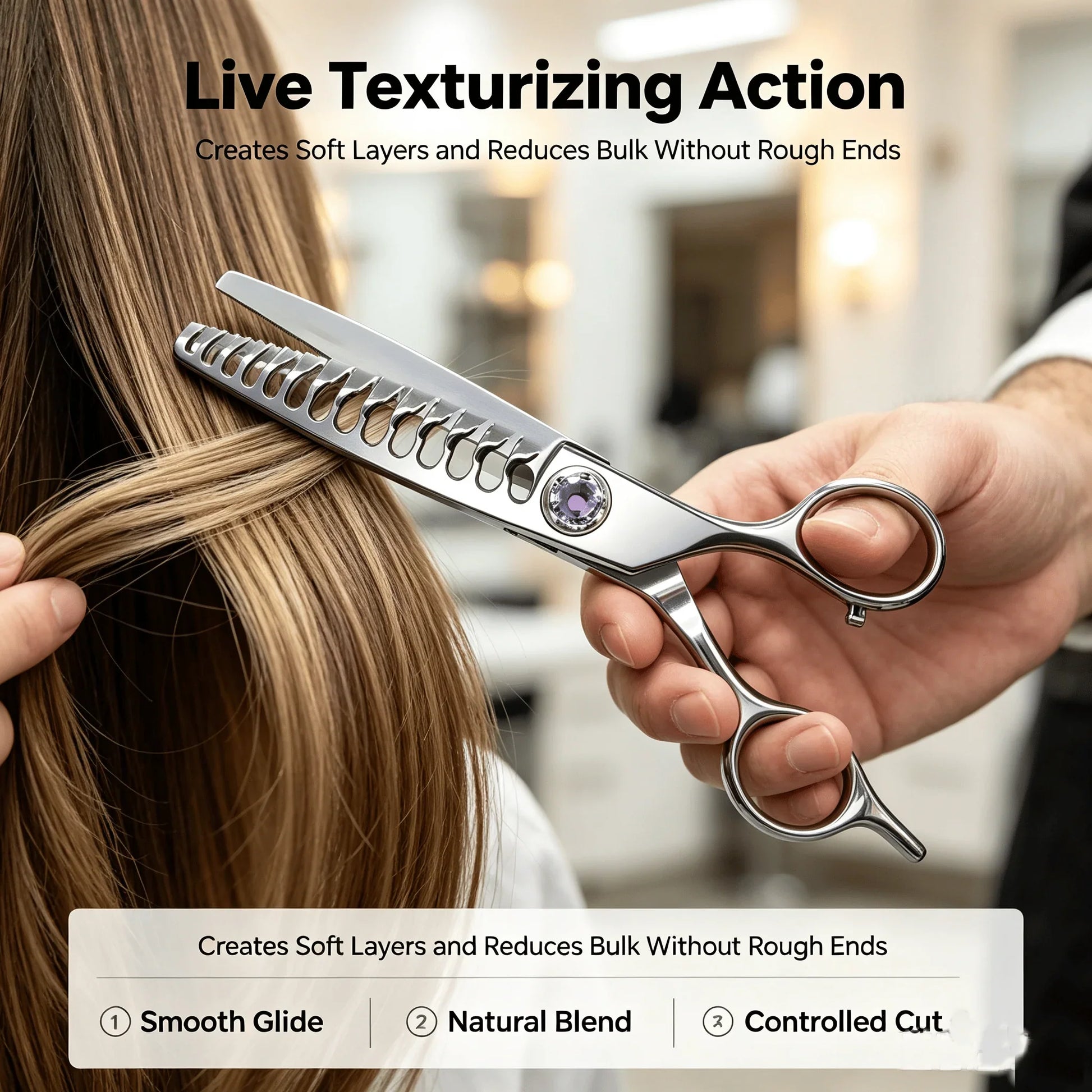 Purpose-Built Professional Hair Texturizing Thinning Scissors