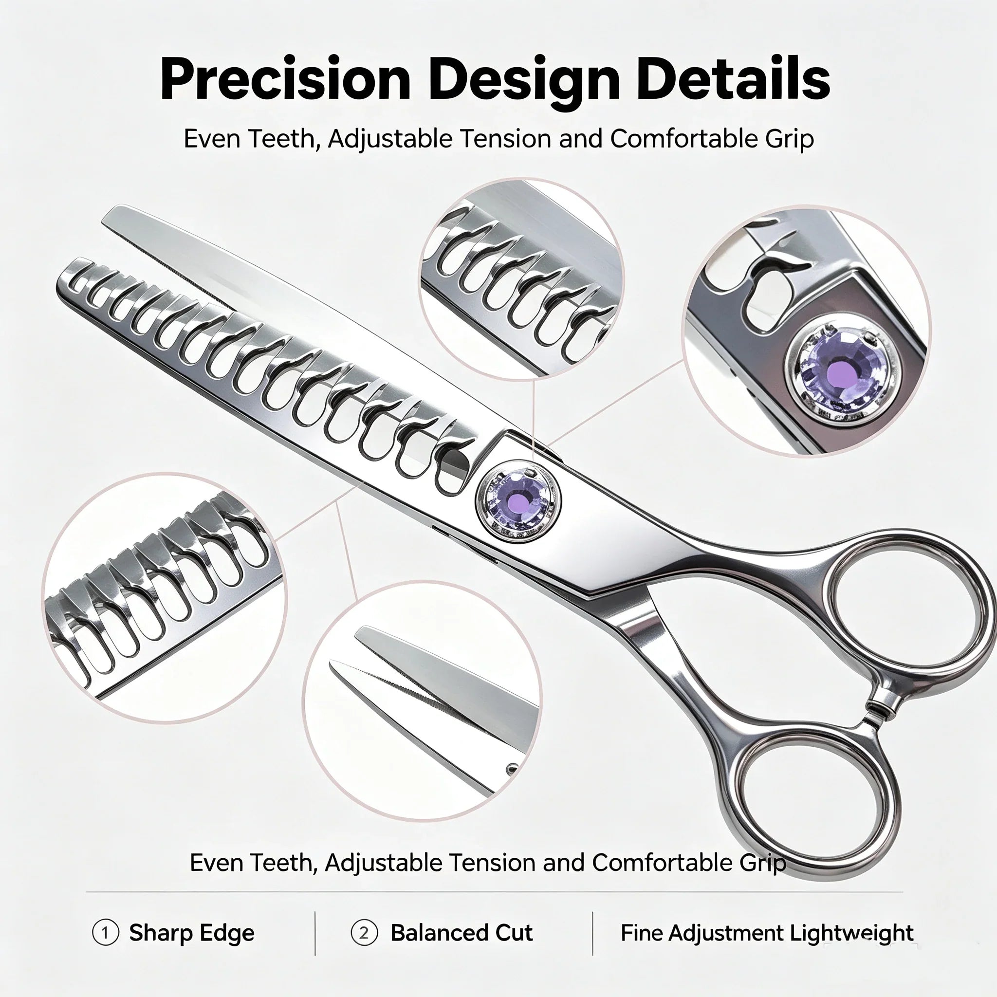 Purpose-Built Professional Hair Texturizing Thinning Scissors