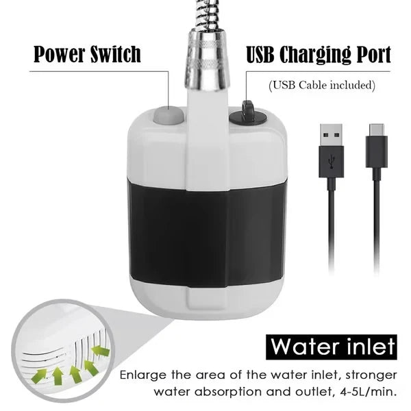 Portable Outdoor Shower System with Water Pump