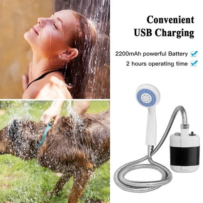 Portable Outdoor Shower System with Water Pump