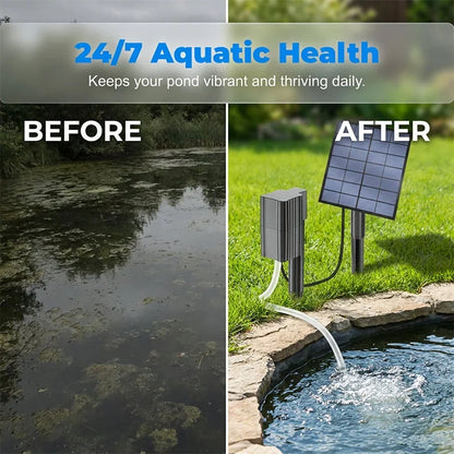 Outdoor Solar Powered Pond Aerator Air Pump – wire- easy