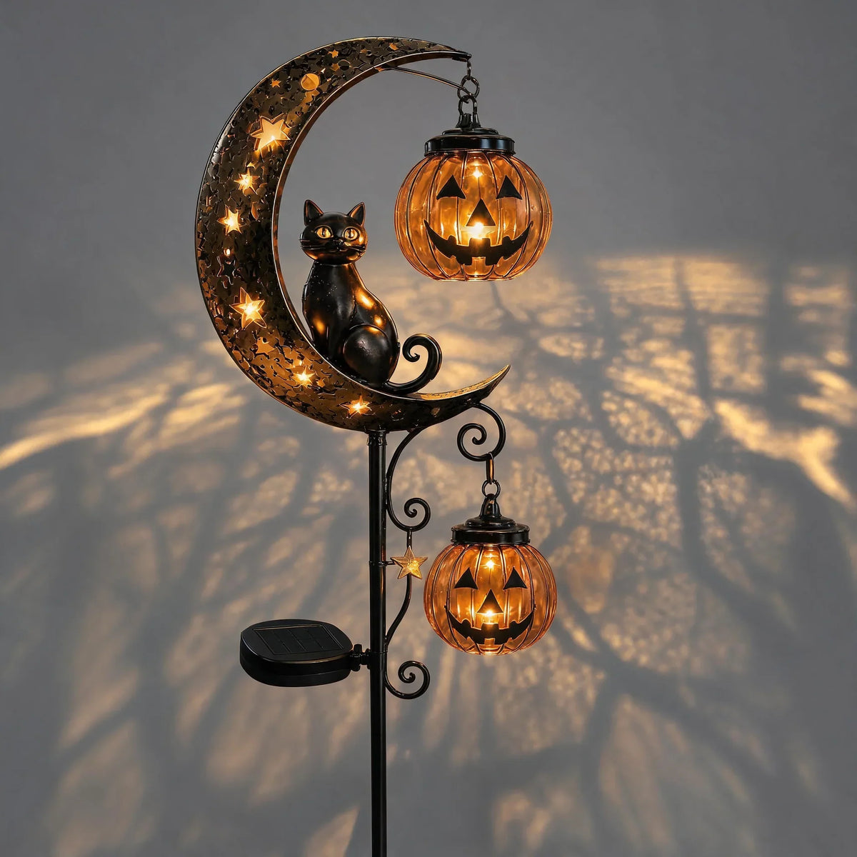 Outdoor Pumpkin Moon Garden Stake Light for Garden Display
