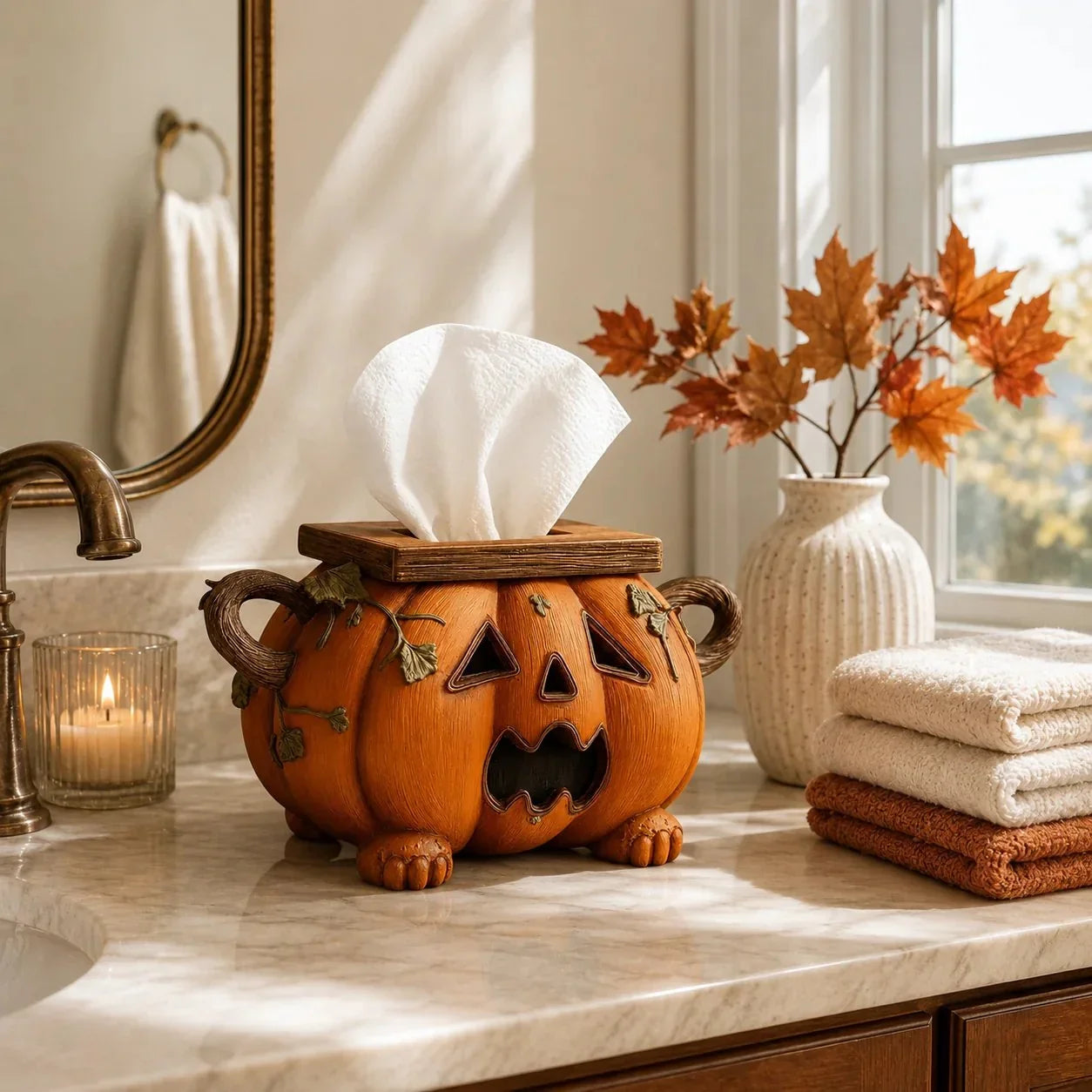 Purpose-Built Pumpkin Tissue Box Cover for Everyday Use