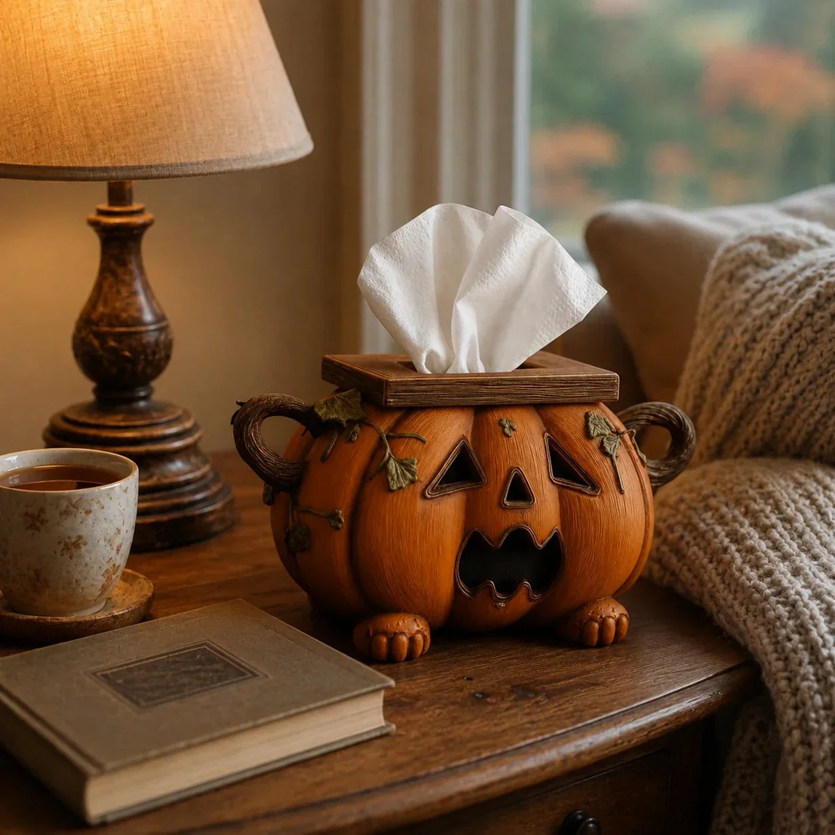 Purpose-Built Pumpkin Tissue Box Cover for Everyday Use