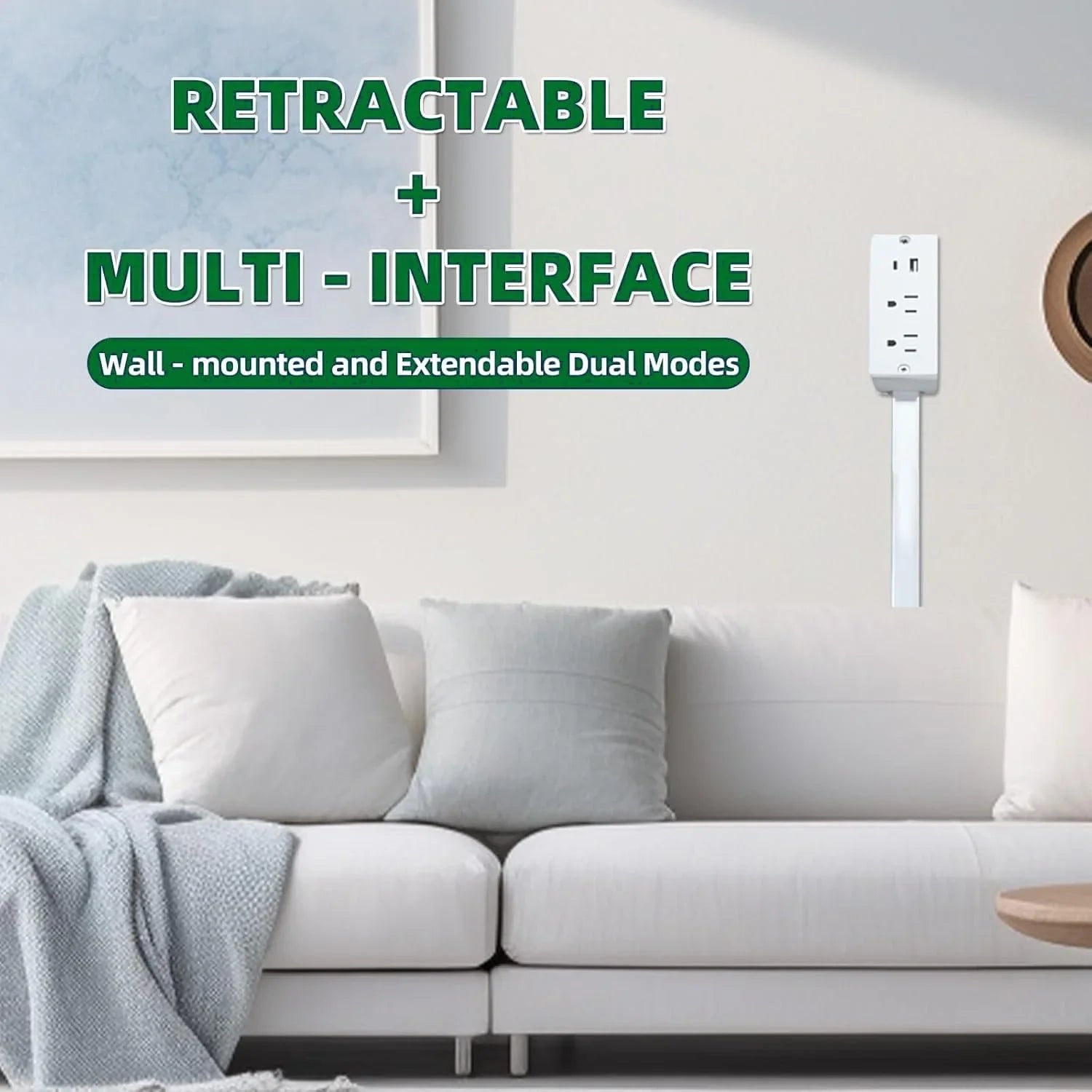 Adjustable Outlet Extender with USB Charging