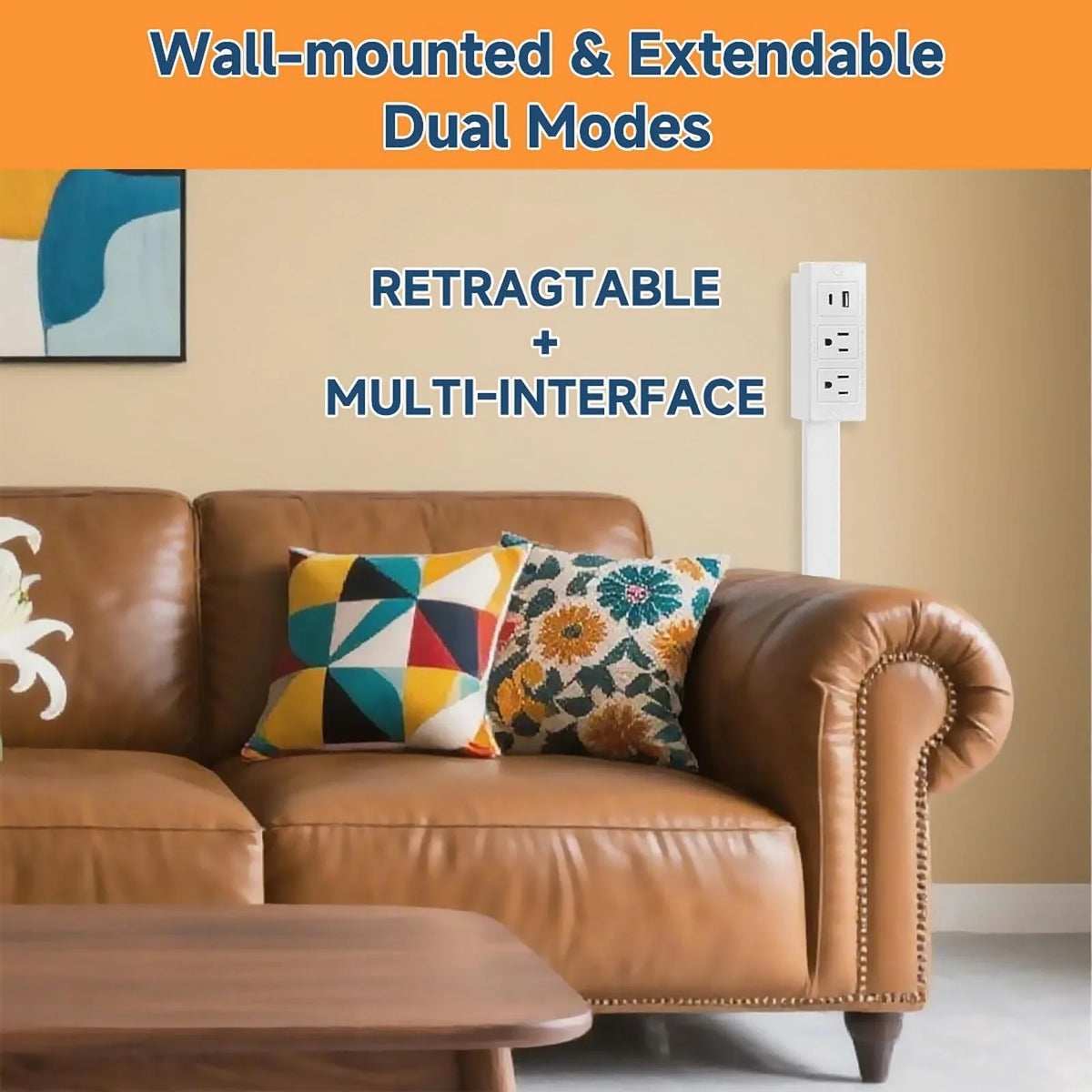 Adjustable Outlet Extender with USB Charging