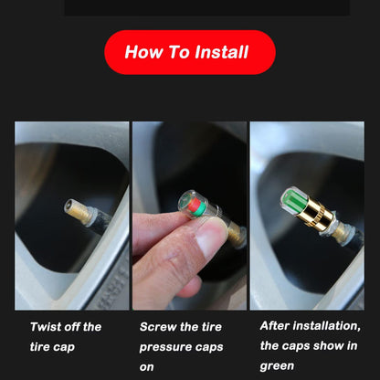 Vehicle-Ready 4Pcs Car Tire Pressure Monitor Valve Stem