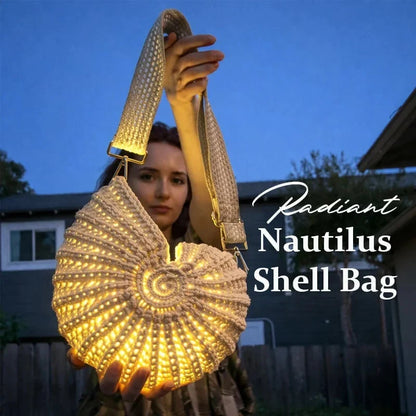 Vehicle-Ready Radiant Nautilus Shell Bag – Carry the Magic of the
