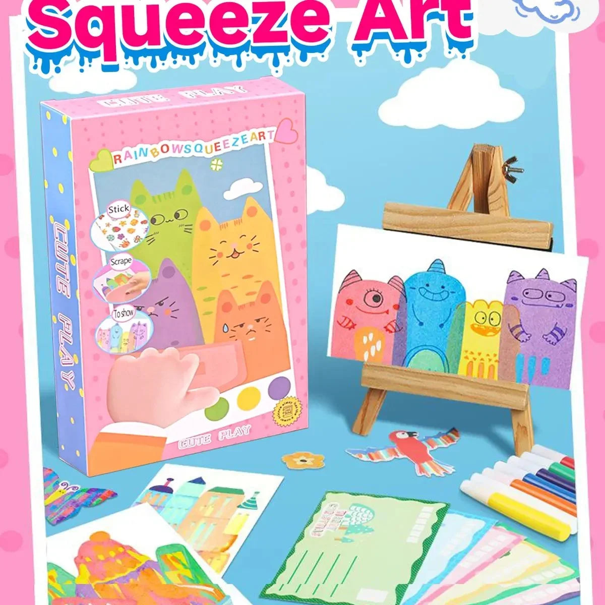 Kids’ Rainbow Squeeze-and-Scratch Color Activity Set