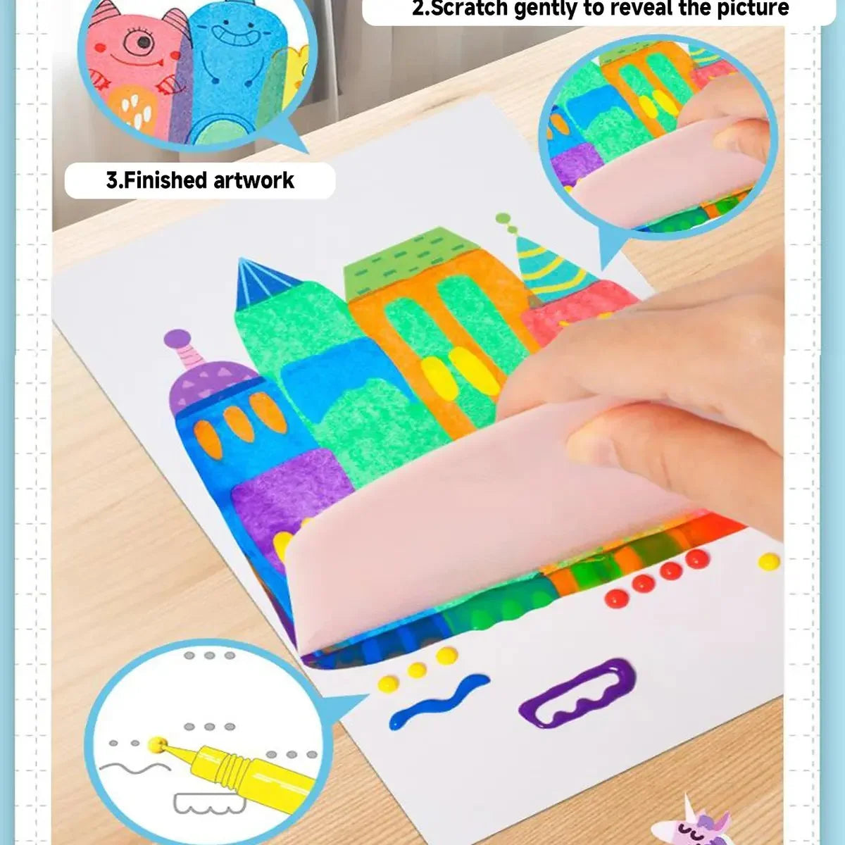 Kids’ Rainbow Squeeze-and-Scratch Color Activity Set