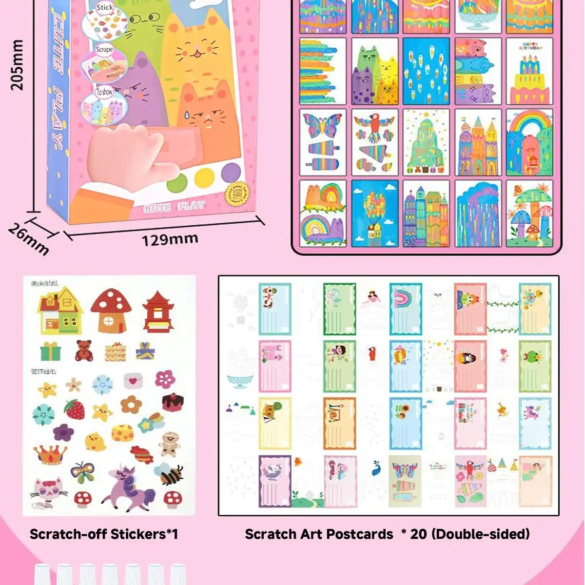 Kids’ Rainbow Squeeze-and-Scratch Color Activity Set
