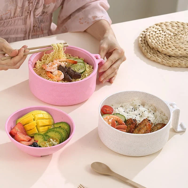 Hands-On Ramen Bowl Set, 1/2 Counts Microwave Safe Instant Noodle
